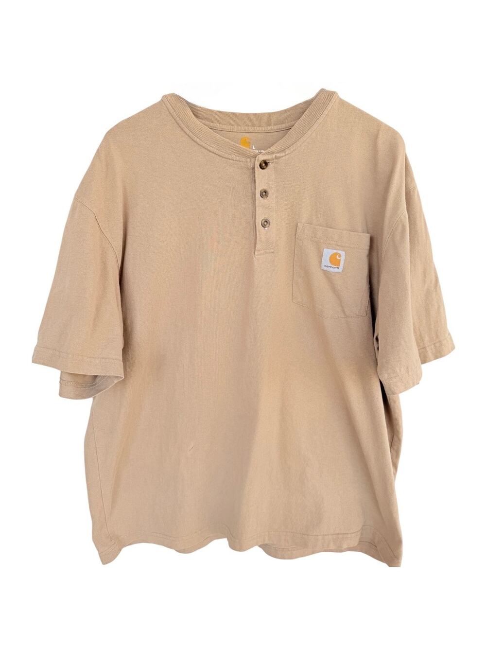 Carhartt Pocket T Shirt Mens L Tan Original Fit Workwear Short Sleeve Tee